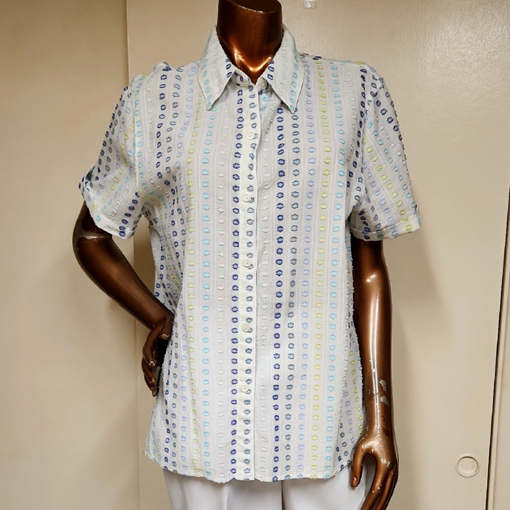 Alfred Dunner Multicolor Patterned Button Down Sh… - image 1